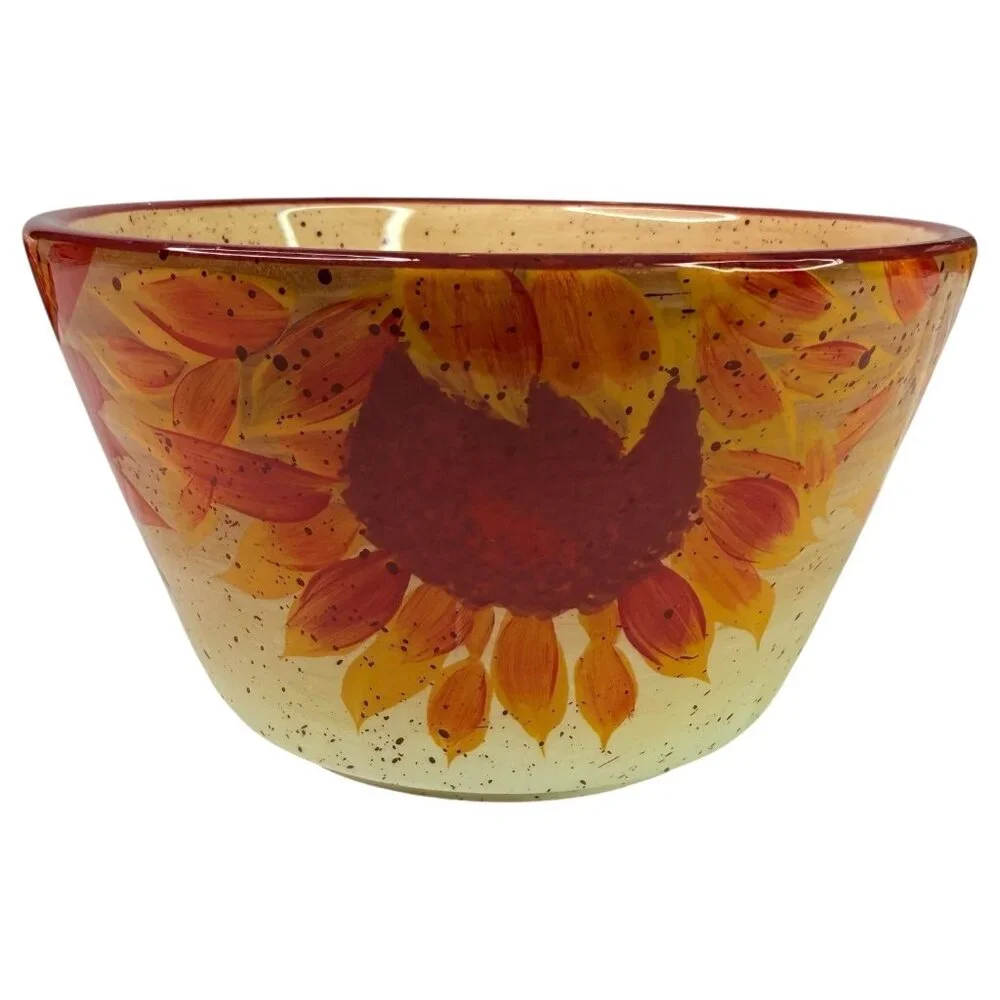 Pfaltzgraff Evening Sun Sunflower Bowl Set Of 2 Hand Painted Soup Cereal Ceramic